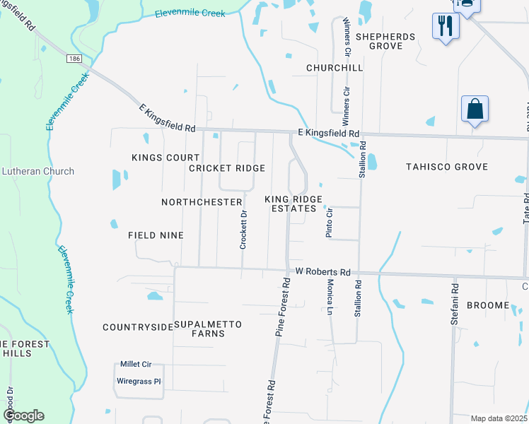 map of restaurants, bars, coffee shops, grocery stores, and more near 2511 Fiddlers Circle in Gonzalez