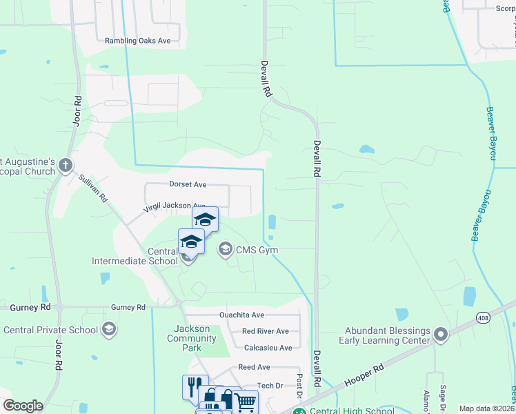 map of restaurants, bars, coffee shops, grocery stores, and more near 12844 York Drive in Baton Rouge