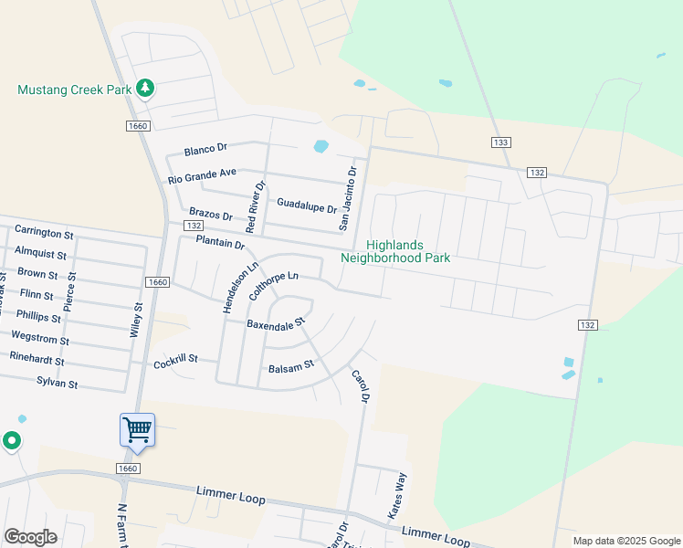 map of restaurants, bars, coffee shops, grocery stores, and more near Sophora Drive in Hutto