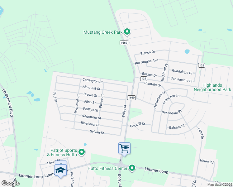 map of restaurants, bars, coffee shops, grocery stores, and more near 111 Almquist Street in Hutto
