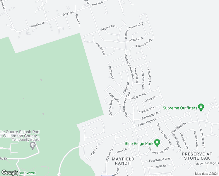 map of restaurants, bars, coffee shops, grocery stores, and more near 3847 Ashbury Road in Round Rock