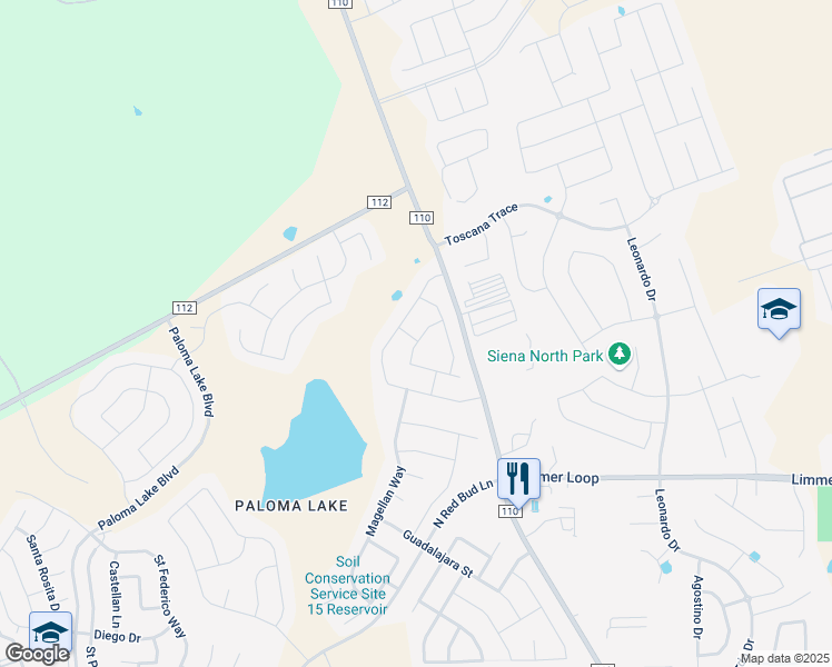 map of restaurants, bars, coffee shops, grocery stores, and more near 3501 De Torres Circle in Round Rock
