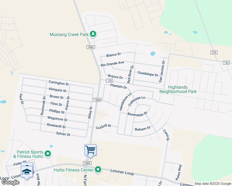 map of restaurants, bars, coffee shops, grocery stores, and more near 1011 Coconut Cove in Hutto