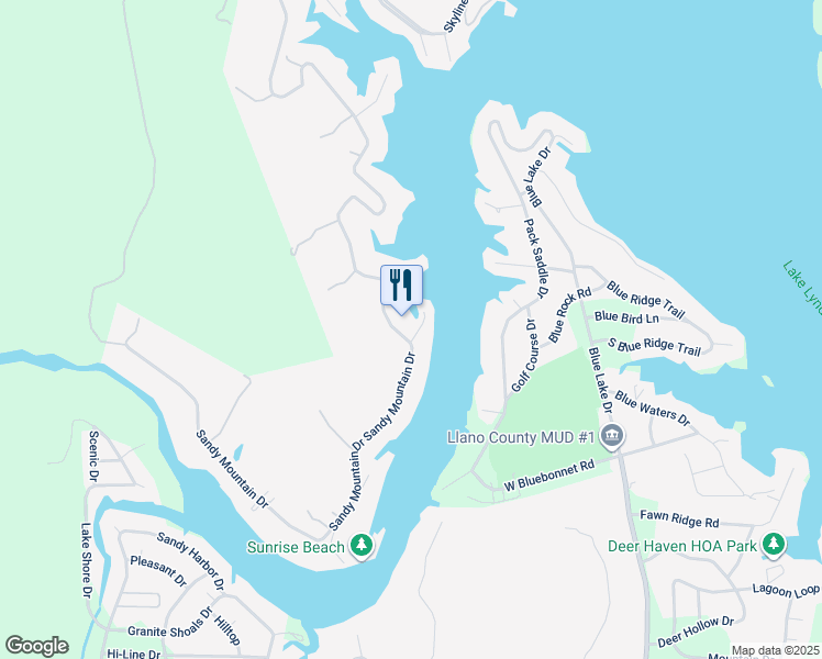 map of restaurants, bars, coffee shops, grocery stores, and more near 702 Sunrise Avenue in Sunrise Beach Village