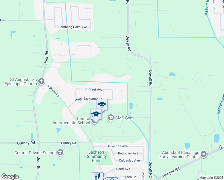 map of restaurants, bars, coffee shops, grocery stores, and more near 13498 Dorset Avenue in Baton Rouge