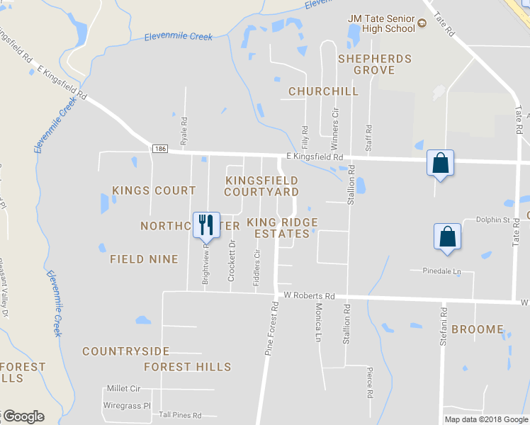 map of restaurants, bars, coffee shops, grocery stores, and more near 2520 Portobella Place in Gonzalez