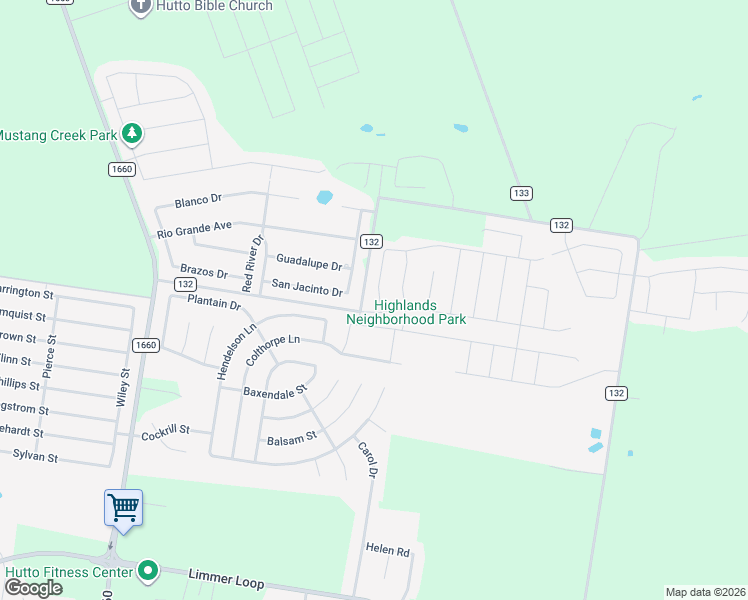 map of restaurants, bars, coffee shops, grocery stores, and more near 118 San Jacinto Drive in Hutto