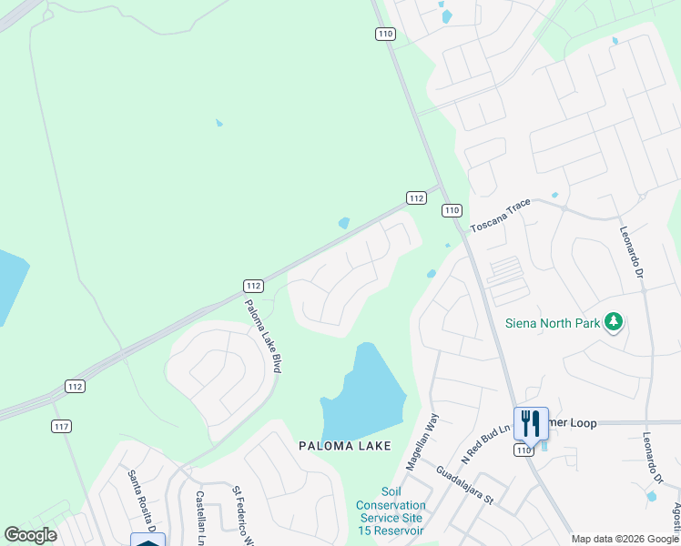 map of restaurants, bars, coffee shops, grocery stores, and more near 3400 Ponce De Leon Court in Round Rock