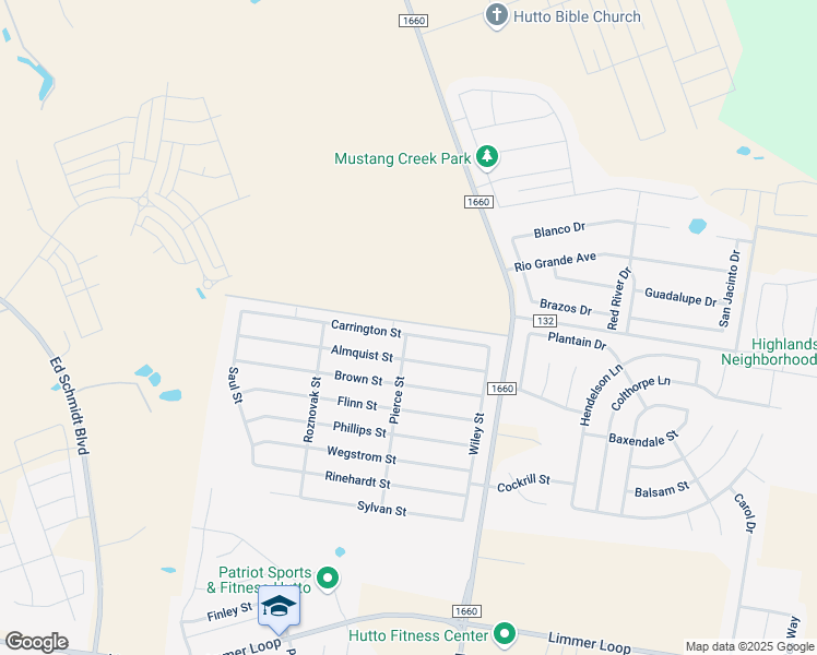 map of restaurants, bars, coffee shops, grocery stores, and more near 138 Carrington Street in Hutto