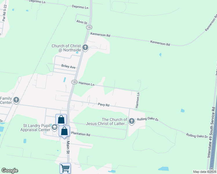 map of restaurants, bars, coffee shops, grocery stores, and more near Par Road 1-20 in Opelousas