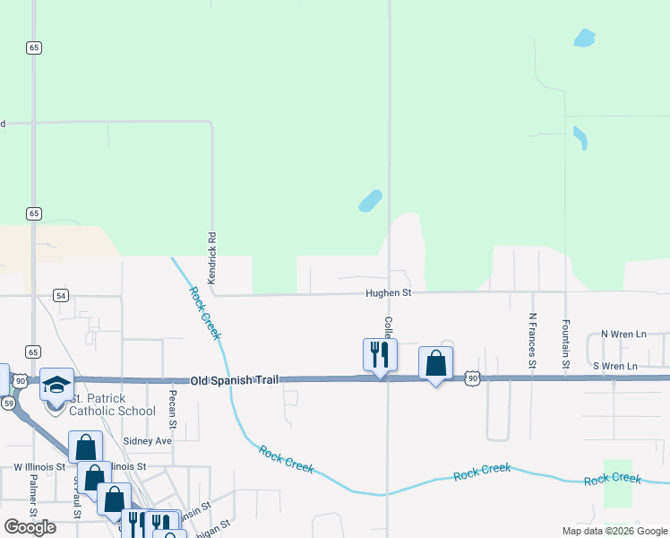 map of restaurants, bars, coffee shops, grocery stores, and more near 18895 Pecan Ln in Robertsdale