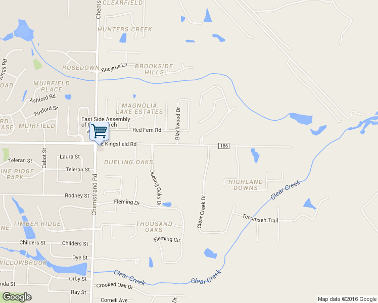 map of restaurants, bars, coffee shops, grocery stores, and more near 3281 East Kingsfield Road in Pensacola