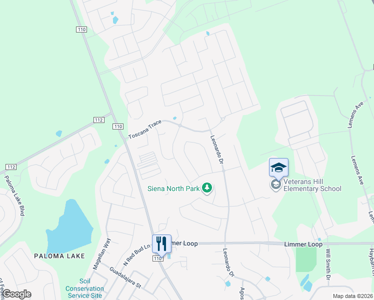 map of restaurants, bars, coffee shops, grocery stores, and more near 6744 Catania Loop in Round Rock