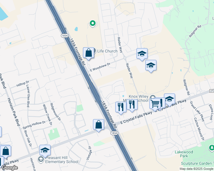 map of restaurants, bars, coffee shops, grocery stores, and more near 7740 183A in Leander