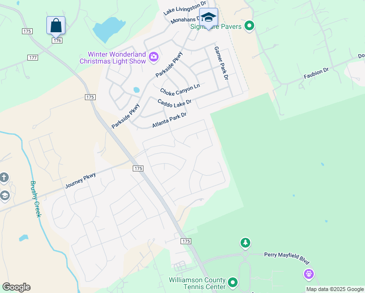 map of restaurants, bars, coffee shops, grocery stores, and more near 2237 Abilene Lane in Leander