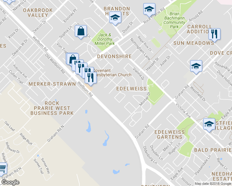 map of restaurants, bars, coffee shops, grocery stores, and more near 208 Stuttgart Circle in College Station