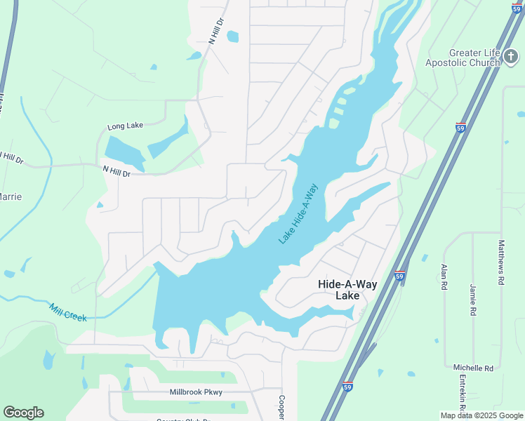 map of restaurants, bars, coffee shops, grocery stores, and more near 540 West Lakeshore Drive in Carriere