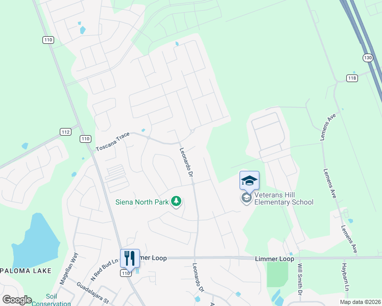 map of restaurants, bars, coffee shops, grocery stores, and more near 5904 Bucine Cove in Round Rock