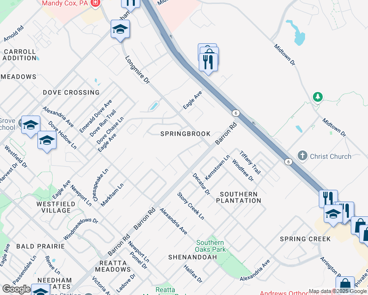 map of restaurants, bars, coffee shops, grocery stores, and more near 1711 Cardinal Lane in College Station