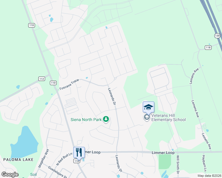 map of restaurants, bars, coffee shops, grocery stores, and more near 5904 Bucine Cove in Round Rock