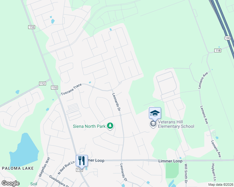 map of restaurants, bars, coffee shops, grocery stores, and more near 5904 Bucine Cove in Round Rock