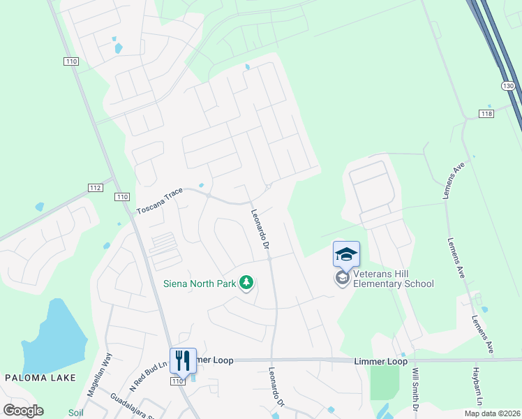 map of restaurants, bars, coffee shops, grocery stores, and more near 5904 Bucine Cove in Round Rock