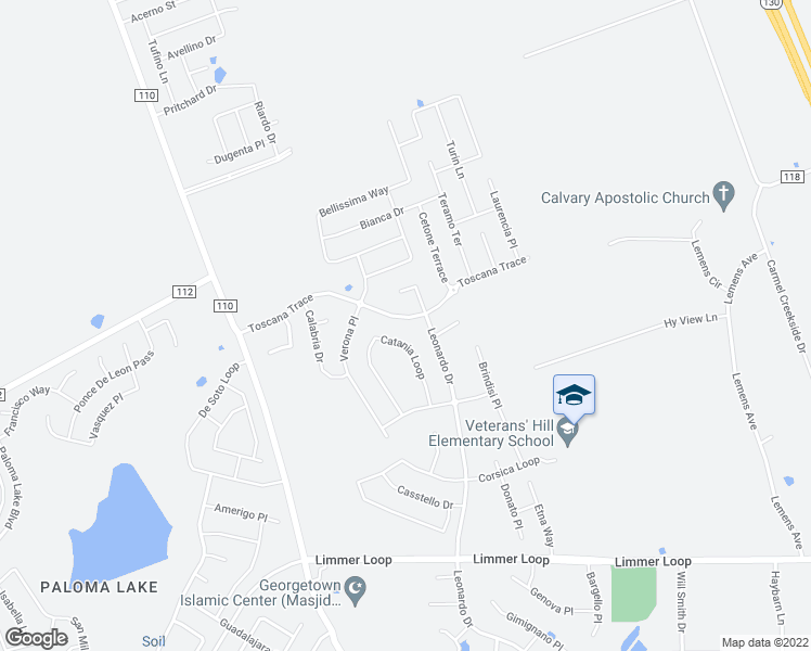 map of restaurants, bars, coffee shops, grocery stores, and more near 5833 Toscana Trace in Round Rock