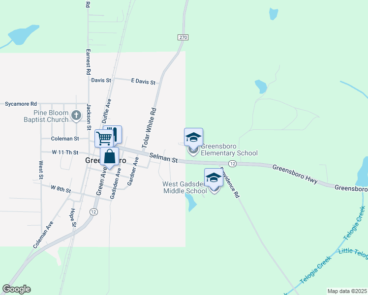 map of restaurants, bars, coffee shops, grocery stores, and more near 559 Greensboro Highway in Quincy