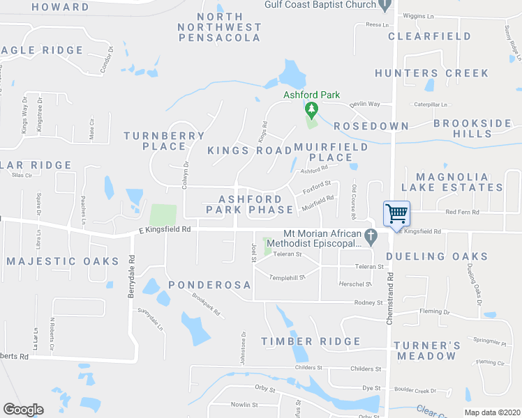 map of restaurants, bars, coffee shops, grocery stores, and more near 1610 Brampton Way in Gonzalez