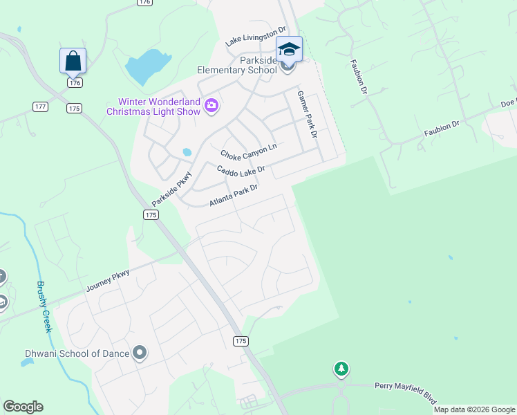 map of restaurants, bars, coffee shops, grocery stores, and more near 2224 Abilene Lane in Leander