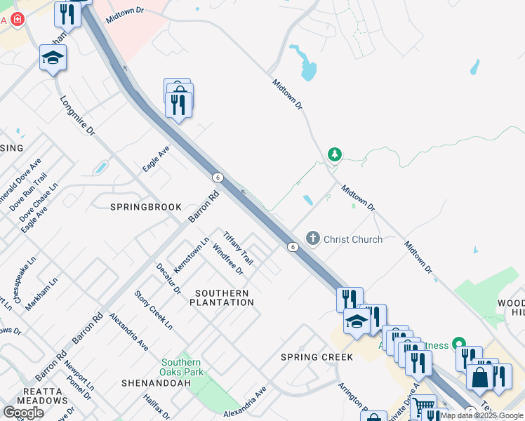 map of restaurants, bars, coffee shops, grocery stores, and more near 4180 Texas 6 Frontage Road in College Station