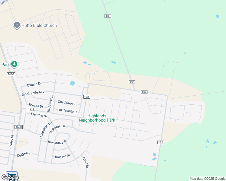 map of restaurants, bars, coffee shops, grocery stores, and more near 900 County Road 132 in Hutto