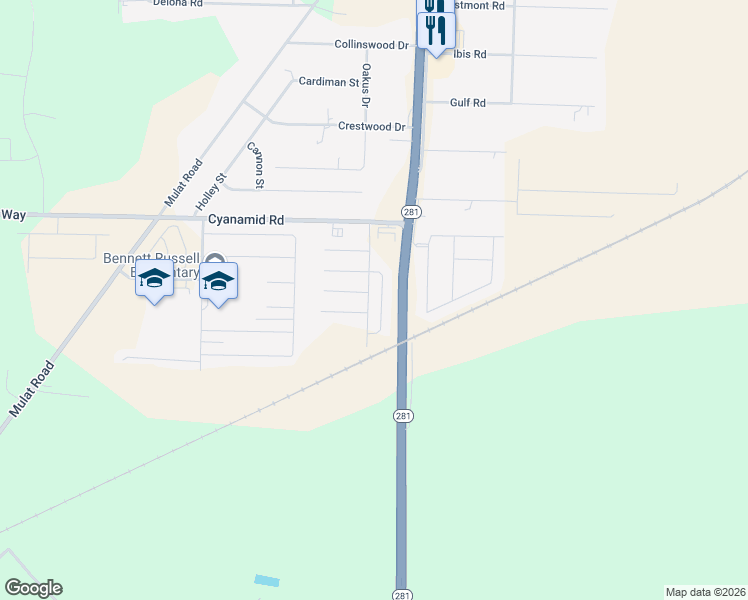 map of restaurants, bars, coffee shops, grocery stores, and more near 5799 Vendome Court in Milton