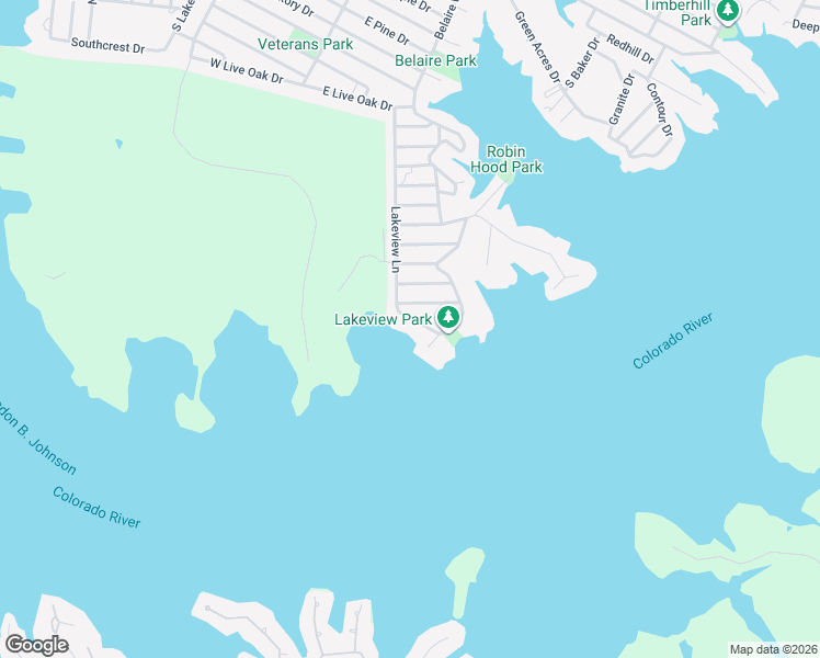 map of restaurants, bars, coffee shops, grocery stores, and more near 2801 Lakeview Lane in Granite Shoals