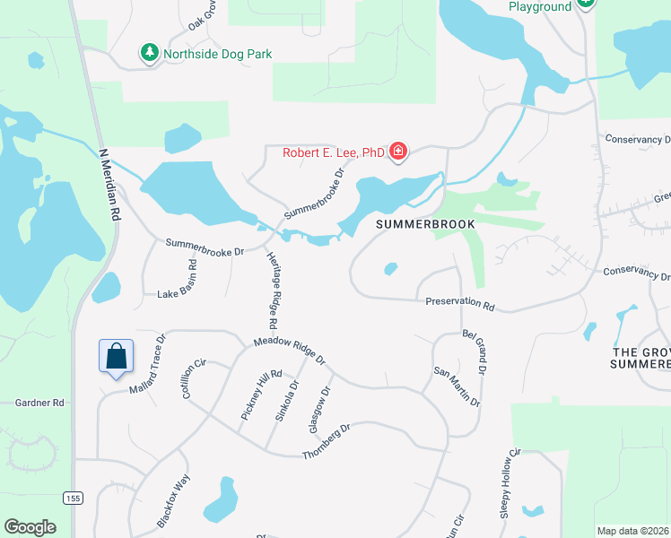 map of restaurants, bars, coffee shops, grocery stores, and more near 7628 Preservation Road in Tallahassee