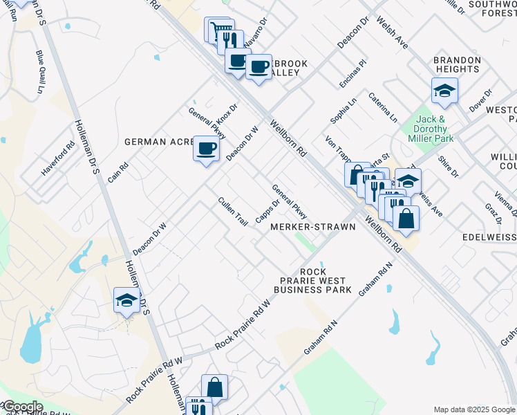 map of restaurants, bars, coffee shops, grocery stores, and more near 3334 Travis Cole Avenue in College Station