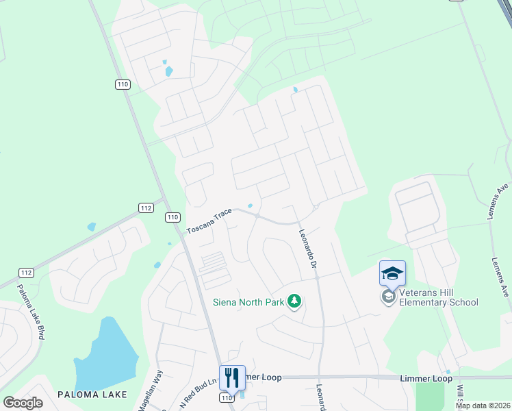 map of restaurants, bars, coffee shops, grocery stores, and more near 6520 Verona Place in Hutto