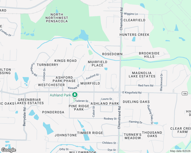 map of restaurants, bars, coffee shops, grocery stores, and more near 2127 Foxford Street in Cantonment