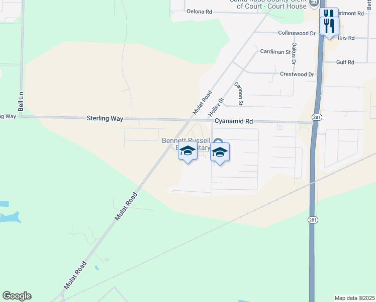 map of restaurants, bars, coffee shops, grocery stores, and more near King Arthurs Way in Milton