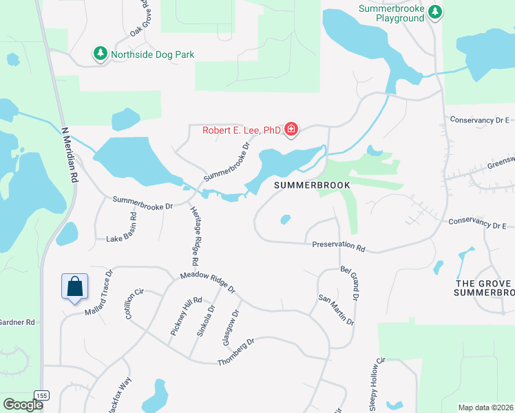 map of restaurants, bars, coffee shops, grocery stores, and more near 7601 Preservation Road in Tallahassee
