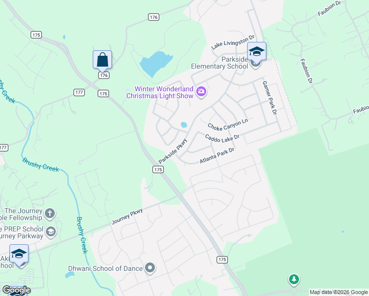 map of restaurants, bars, coffee shops, grocery stores, and more near 101 Caddo Lake Drive in Round Rock