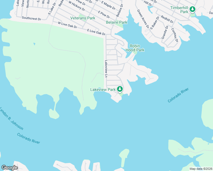 map of restaurants, bars, coffee shops, grocery stores, and more near 2801 Lakeview Ln in Granite Shoals