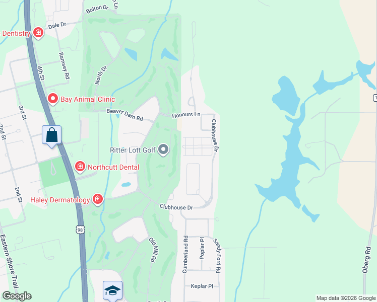 map of restaurants, bars, coffee shops, grocery stores, and more near 125 Savannah Square in Fairhope