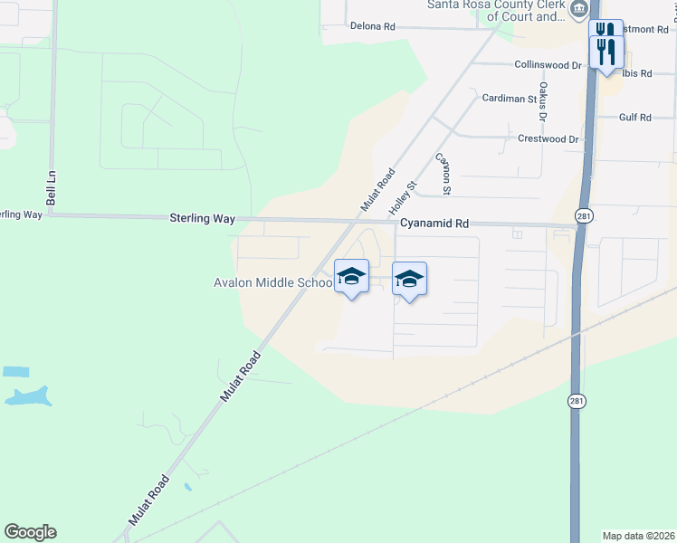 map of restaurants, bars, coffee shops, grocery stores, and more near King Arthurs Way in Milton