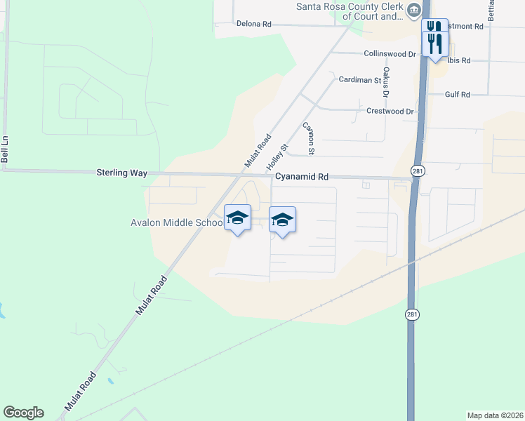map of restaurants, bars, coffee shops, grocery stores, and more near King Arthurs Way in Milton