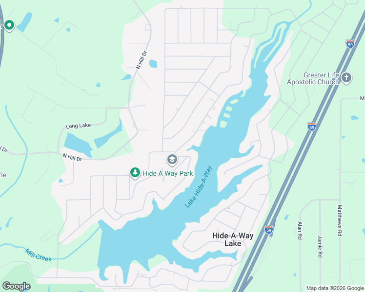 map of restaurants, bars, coffee shops, grocery stores, and more near 762 West Lakeshore Drive in Carriere