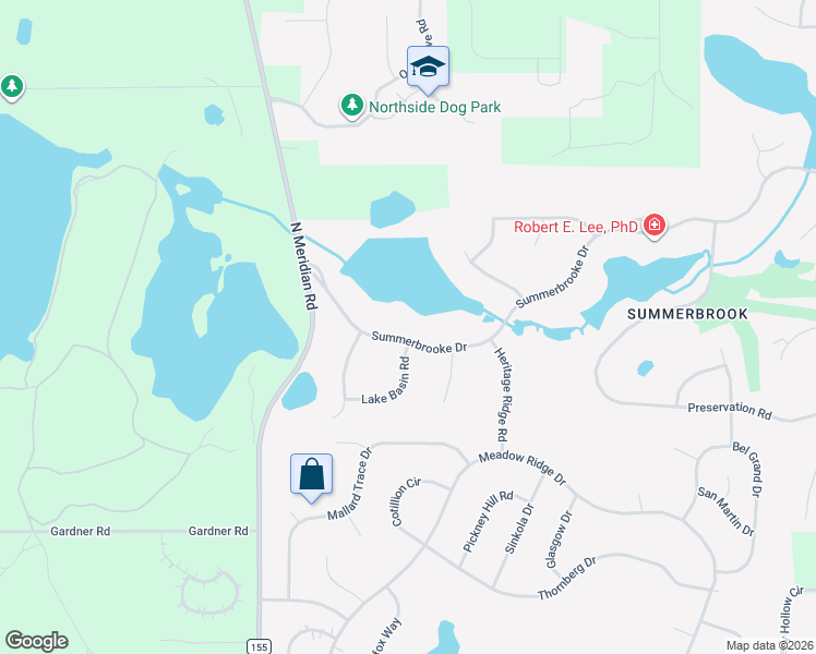 map of restaurants, bars, coffee shops, grocery stores, and more near 610 Summerbrooke Drive in Tallahassee