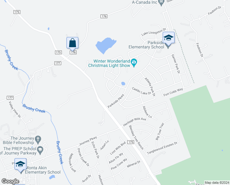 map of restaurants, bars, coffee shops, grocery stores, and more near 120 Fort Mabry Loop in Georgetown