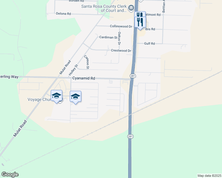 map of restaurants, bars, coffee shops, grocery stores, and more near 5614 Silver Star Court in Milton