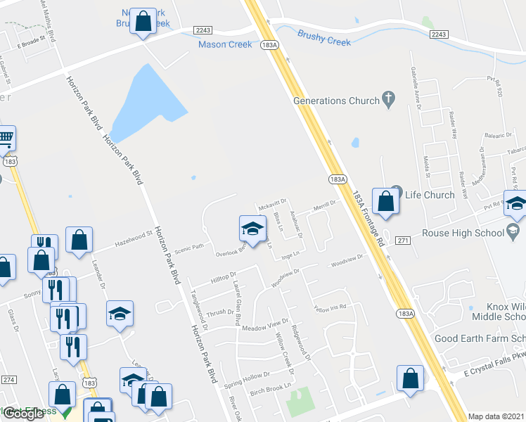 map of restaurants, bars, coffee shops, grocery stores, and more near 816 Richardson Lane in Leander
